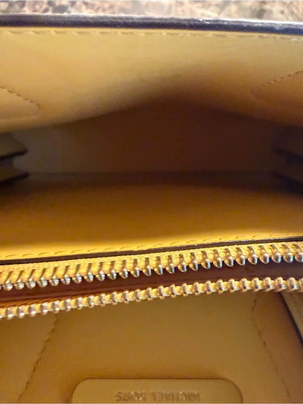 Michael Kors Yellow Leather Satchel with Gold Hardware